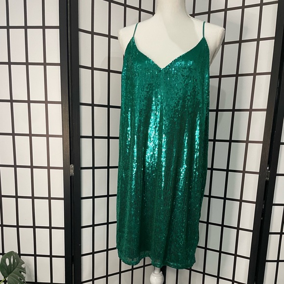 A New Day Green Sequin Dress - Picture 1 of 2